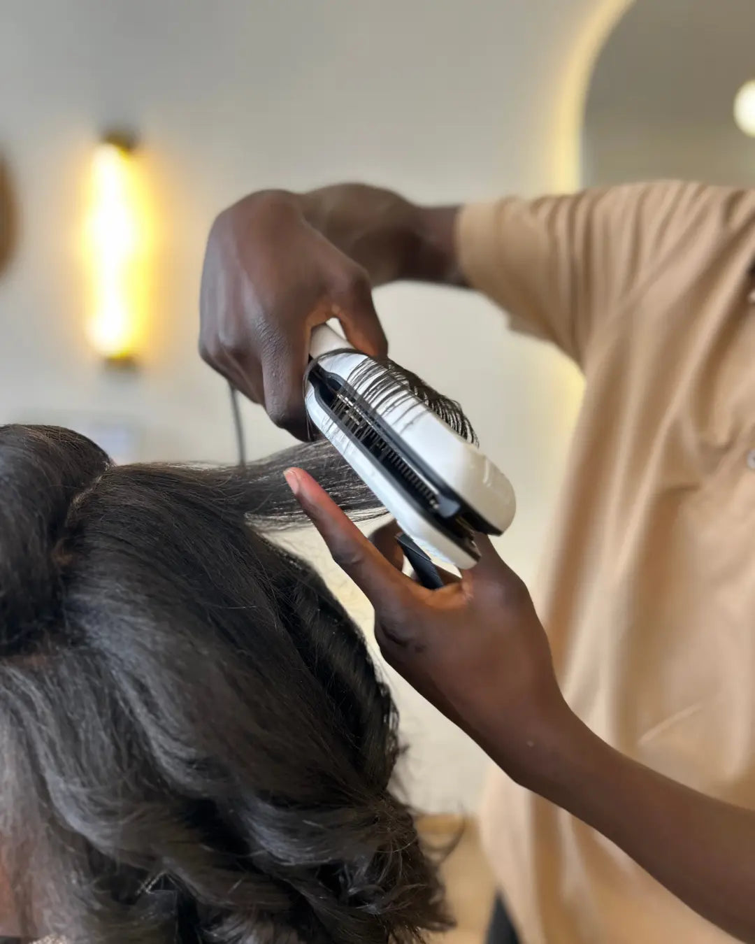 Flat Iron after Blowdry Karim SalonandSpa