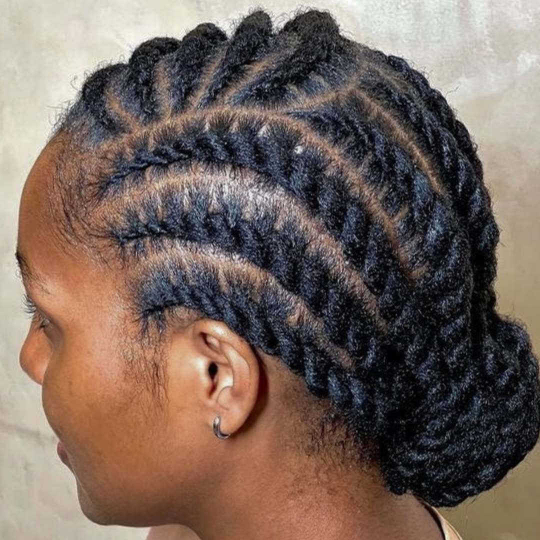 Flat Twists with Afro Bulk Karim Salon & Spa